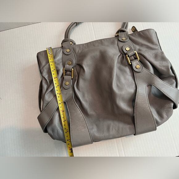 Abaco Paris 'Laguna' Bag Women’s Large Gray Soft Leather Shoulder Bag EUC - Picture 13 of 15